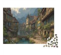 A Médiéval French Town in The Montagnes || Puzzles Amusants en Famille 1000pcs (75x50cm) Adultes