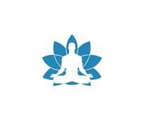 A Meditating Man with a Blue Lotus Flower in the Background for Him - Lined Journal with College Ruled Pages.