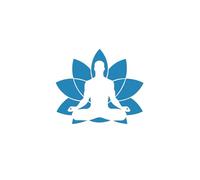 A Meditating Man with a Blue Lotus Flower in the Background for Him - Lined Journal with College Ruled Pages.