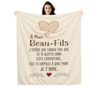 À mon Beau-fils J’espère que chaque fois que tu te blottis dans cette couverture elle te rappelle à quel point je t’aime Couverture pour Beau-fils Cadeau d'anniversaire Cadeau de Noël (beau-fils a)