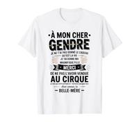 À Mon Cher Gendre avec Amour Ta Belle-Mère Humour Drôle T-Shirt Graphique avec Valeur