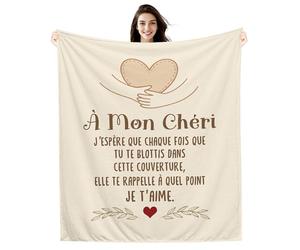 À mon Chéri J’espère que chaque fois que tu te blottis dans cette couverture elle te rappelle à quel point je t’aime Couverture pour lui Mari Petit ami Cadeau Anniversaire Saint-Valentin Noël Cadeau