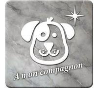 à mon compagnon chien marbre gris (5x5cm) - Sticker/autocollant G