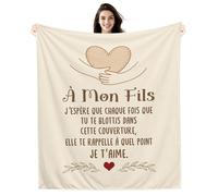 À mon Fils J’espère que chaque fois que tu te blottis dans cette couverture elle te rappelle à quel point je t’aime Couverture pour Fils de la part de Maman Papa Cadeau d'anniversaire ou de Noël