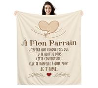 À mon Parrain J’espère que chaque fois que tu te blottis dans cette couverture elle te rappelle à quel point je t’aime Idées Couverture cadeau pour Parrain Anniversaire Fête des pères Cadeau de Noël