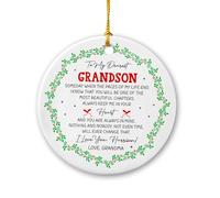 À Mon Petit-Fils Le Plus Triste Pendentif De Noël Créatif Décoration De Noël A Suspendre Mignon Ornement Suspendu pour Salon Jardin Maison