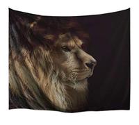 A.Monamour Amoureux des Animaux Thème Lion Tête d'impression Vive Décoration Murale Tapisseries Tenture Murale en Tissu Imprimé pour Les Enfants Accessoires Chambre 153X102Cm / 60"X40"