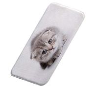 A.Monamour Antidérapant Absorbant Lavable Tapis de Bain Mignon Petit Chaton Gris Animaux Chat Doux Flanelle Tapis pour WC Salle de Bain Lavabo Baignoire Douche Cuisine Evier Salon Chambre