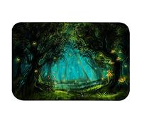 A.Monamour Antidérapant Absorbant Tapis de Bain Scène Fantastique De Papillon De Fée De Forêt Verte Enchantée Magique Doux Flanelle Tapis pour WC Salle de Bain Baignoire Douche Cuisine Salon 40x120cm