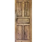 A.Monamour Sticker Autocollant 3D Vieille Porte En Bois Vinyle Affiche Mural Papier Peint Art Décor 77x200cm