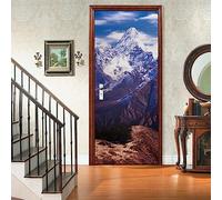 A.Monamour Sticker Porte Autocollant Poster De Porte 3D Ama Dablam Dans La Région De L'Everest De La Chaîne De Montagnes Népal Himalaya Vinyle Affiche De Porte Sticker Mural Papier Peint 90x200cm