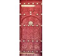 A.Monamour Sticker Porte Autocollant Poster De Porte 3D Ancienne Vieille Porte en Bois Rouge Vinyle Affiche De Porte Sticker Mural Papier Peint Art Décor 85 x 200 cm
