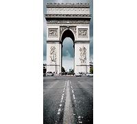 A.Monamour Sticker Porte Autocollant Poster De Porte 3D Arc De Triomphe Paris France Vinyle Affiche De Porte Sticker Mural Papier Peint Art Décor 85 x 200 cm