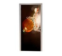 A.Monamour Sticker Porte Autocollant Poster de Porte 3D Basket-Ball Passant Par Les Projecteurs De L'Arène Des Sports De Basket Vinyle Affiche de Porte Sticker Mural Papier Peint Art Décor 77 x 200 cm