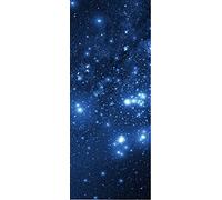 A.Monamour Sticker Porte Autocollant Poster De Porte 3D Ciel Bleu Foncé Avec Galaxie D'Étoiles Dans L'Espace Vinyle Affiche De Porte Sticker Mural Papier Peint Art Décor 95 x 215 cm