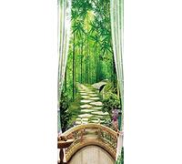 A.Monamour Sticker Porte Autocollant Poster De Porte 3D De Chemin De Jardin De Forêt De Bambou Depuis L'Arche De Terrasse du Balcon Vinyle Affiche De Porte Sticker Mural Papier Peint 95 x 215 cm