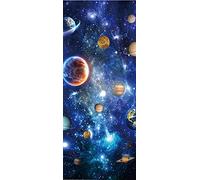 A.Monamour Sticker Porte Autocollant Poster De Porte 3D Étoiles Planètes Et Galaxies Dans L'Espace Vinyle Affiche De Porte Sticker Mural Papier Peint Art Décor 77 x 200 cm