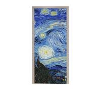 A.Monamour Sticker Porte Autocollant Poster De Porte 3D La Nuit Étoilée De Vincent Van Gogh Peinture Vinyle Affiche De Porte Sticker Mural Papier Peint Art Décor 90x200cm