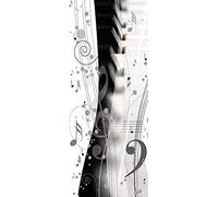 A.Monamour Sticker Porte Autocollant Poster De Porte 3D Notes De Partition De Musique Sur Fond Blanc Vinyle Affiche De Porte Sticker Mural Papier Peint Art Décor 85 x 200 cm