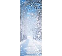 A.Monamour Sticker Porte Autocollant Poster de Porte 3D Paysage d'hiver avec des Arbres Couverts De Neige Blanche Vinyle Affiche de Porte Sticker Mural Papier Peint Art Décor 77 x 200 cm