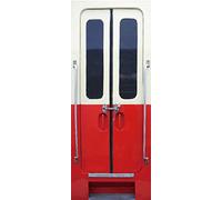 A.Monamour Sticker Porte Autocollant Poster De Porte 3D Porte De Train Blanc Rouge Vinyle Affiche De Porte Sticker Mural Papier Peint Art Décor 85x215cm