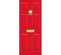 A.Monamour Sticker Porte Autocollant Poster De Porte 3D Porte D'Entrée Rouge Vintage Vinyle Affiche De Porte Sticker Mural Papier Peint Art Décor 90x200cm