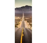A.Monamour Sticker Porte Autocollant Poster De Porte 3D Route Droite sans Fin À Travers Le Parc National De Death Valley California USA Vinyle Affiche De Porte Sticker Mural Papier Peint 77 x 200 cm