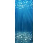A.Monamour Sticker Porte Autocollant Poster De Porte 3D Scène Sous-Marine Mer Sablonneuse Bleue Eau Profonde Avec Lumière Vinyle Affiche De Porte Sticker Mural Papier Peint Art Décor 85 x 200 cm