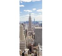 A.Monamour Sticker Porte Autocollant Poster De Porte 3D Vue Aérienne De New York Vinyle Affiche De Porte Sticker Mural Papier Peint Art Décor 90 x 200 cm