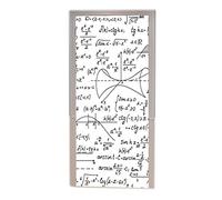 A.Monamour Stickers Muraux 3D Modèle Mathématique Manuscrit avec des Figures Géométriques Et des Formules Abstrait Vinyle Chambre Porte Stickers Papier Peint Peintures Murales Porte Autocollants