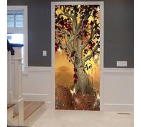 A.Monamour Stickers Muraux Autocollants Enchanté Mystique Tordu Arbre Fée Brillant Papillon Image 3D Imprimer Vinyle Autocollants De Porte De Maison Peintures Murales Autocollants Affiches Bricolage