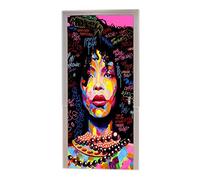 A.Monamour Stickers Muraux Couleur De l'eau Femmes Afro-Américaines Fille Afro Cheveux Abstrait Imprimer Vinyle Salle Porte Autocollants Papier Peint Peintures Murales De Porte Autocollants Affiches