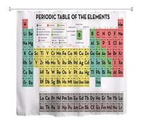 A.Monamour Tableau Périodique des Éléments De La Chimie Colorée Résumé des Décors De Rideaux De Douche en Tissu Imperméable Long Et Épais, avec Crochets 150X180 Cm / 60 "X72