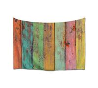 A.Monamour Tapisserie Murales Planches De Bois Vintage Colorées Peintes Fond De Texture Bois Tissu 3D Tenture Murale Art Décor Psychédélique Mandala Bohémien Hippie