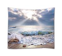 A.Monamour Tapisseries Aube Matin Vue Sur La Mer La Nature Paysage Photo Impression Tissu Tissu Hippie Mandala Tapisserie Mur Art Tentures Murales Nappe Couvre-Lit