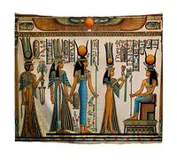 A.Monamour Tapisseries Décor Égyptien Papyrus Égyptien Montrant La Reine Nefertari Faisant Une Offrande À Isis Image Tissu Imprimé Hippie Mandala Tapisserie Murale Décorations Murales Nappe Couvre-Lit