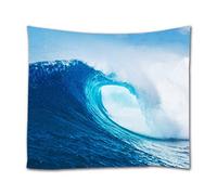 A.Monamour Tapisseries Décoratives Ciel Bleu Haute Océan Vague Surf Nature Paysages Image Impression Tissu Tapisserie Murale Tentures Murales Art Décors Couvre-Lit 130X153Cm / 51 "X60