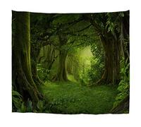 A.Monamour Tapisseries Tropicale Vert Profond Jungles Forêt Arbres Nature Paysage Paysages Photographie Image Imprimer Tissu Tenture Murale Tapisserie Mur Art Décors Pour La Maison Collège Dortoirs