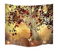 A.Monamour Thème De Halloween Enchanté Mystique Mur De Tapisserie Brillante Image De Papillon Tissu Imprimé Fée Arbre Tordu Pendaison Décoration Murale Pour Salon