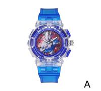 (A) Montre Spiderman pour enfants avec lumière LED, montre analogique pour garçons et filles