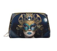 a MoonlitMasquerade (1) Trousse de maquillage portable en cuir pour cosmétiques, articles de toilette et essentiels quotidiens, blanc, Taille unique