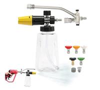 à Mousse pour Lavage de Voiture | à Mousse pour Nettoyeur Haute Pression | Lavage avec 5 Buses à connecteur Rapide Distributeur de Savon Ergonomique 1000 ML pour Maison, terrasse, Jardin