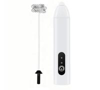 à mousser - Mélangeur électrique rechargeable par USB de 20,3 cm pour un mélange fluide, design léger à main avec fouet en acier inoxydable, mélangeur à latte et boissons chaudes pour café