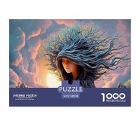A Mysterious Woman with an Eerie Cloak 1000 Pièces Carton Extra-épais Coffret De Puzzles Nature Spirit Anti-Stress Jouet d'anniversaire Puzzles Cadeaux pour La Famille Et Les Amis 52x38cm/1000pcs