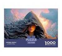 A Mysterious Woman with an Eerie Cloak 1000 Pièces Carton Extra-épais Coffret De Puzzles Nature Spirit Anti-Stress Défi Unique Puzzles pour La Décoration Intérieure 52x38cm/1000pcs