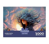 A Mysterious Woman with an Eerie Cloak 1000 Pièces Carton Extra-épais Puzzle À Faire Soi-même Nature Spirit Stimulant Et Éducatif Jeu Familial Puzzles pour Adultes Et Enfants 70x50cm/1000pcs