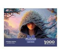 A Mysterious Woman with An Eerie Cloak 1000 Pièces Carton Extra-épais Puzzle De Qualité Supérieure Nature Spirit Extrêmement Difficile Défi Unique Puzzles Pour La Décoration Intérieure 70x50cm/1000pcs