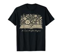 A New Chapter Begins Rat de bibliothèque Floral Vintage T-Shirt