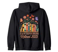 A New Chapter Begins Retired 2025 Books Flowers Sweat à Capuche