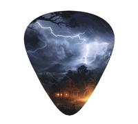 A night of lightning and thunder Lot de 12 médiators avec boîte de rangement en ABS pour guitare acoustique et électrique, 3 options d'épaisseur